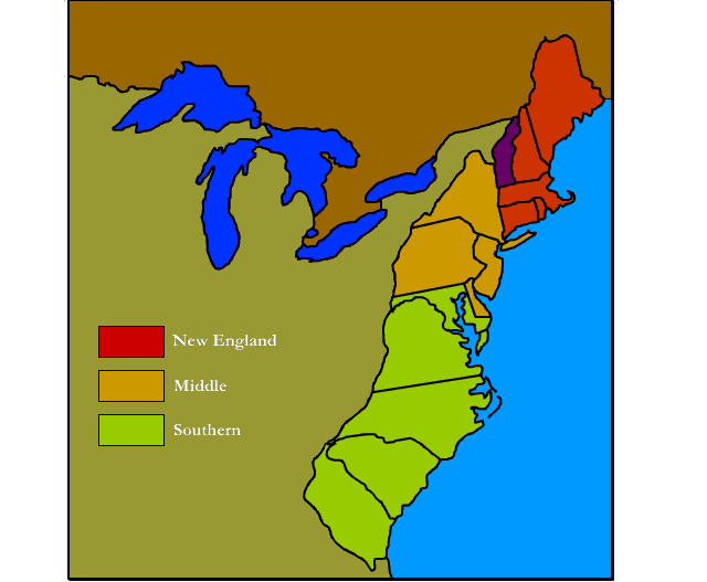 13 Colonies Regions