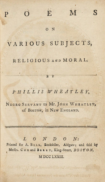 Phillis Wheatley Book of Poems